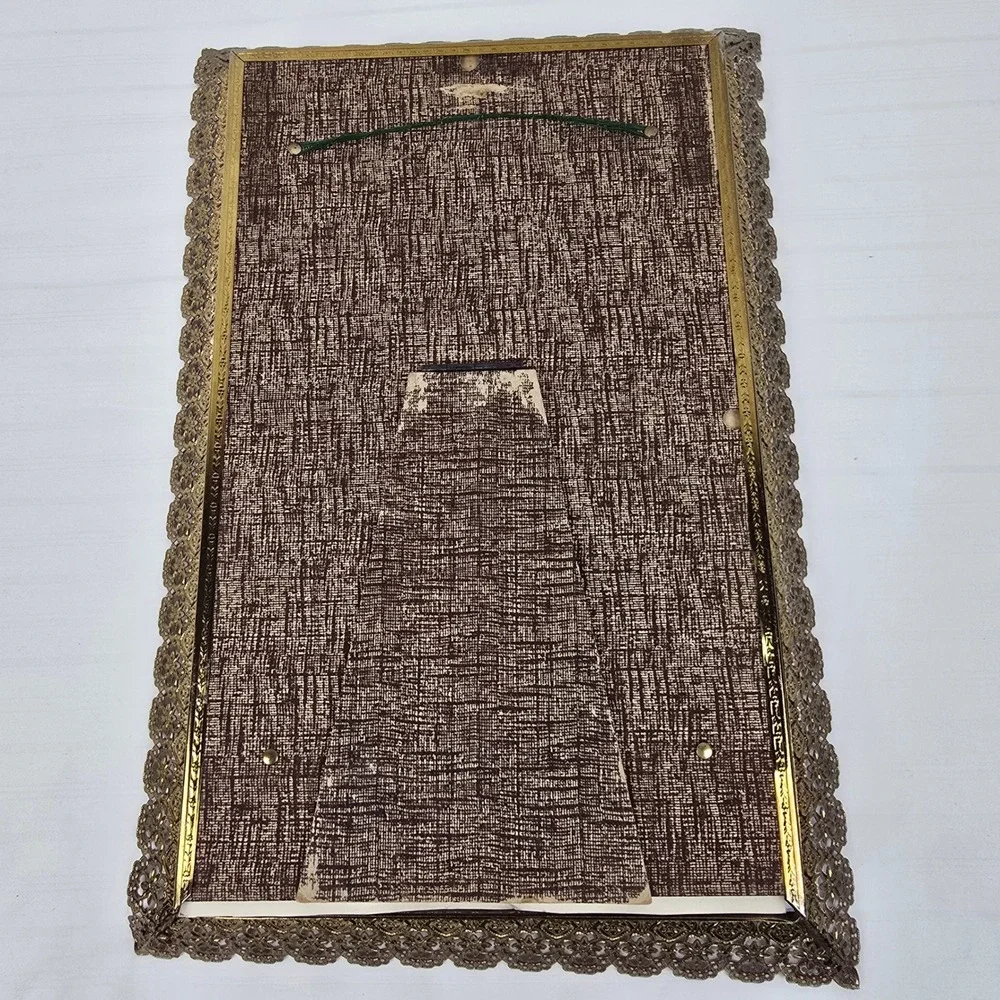 Vintage‎ Gold Filigree Frame Classical Women Print Victorian Style 15x10